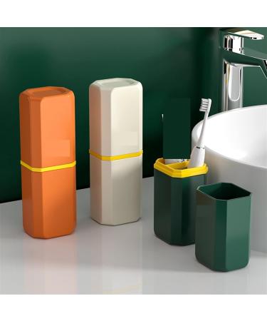 Digjobk Orange Travel Toothbrush Cup | Portable Organizer & Bathroom Accessory | Toothpaste & Toothbrush Storage Box - 21.6cm - Buy Online on GoSupps.com