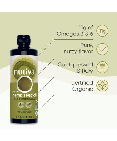 Nutiva Organic Cold Pressed Hemp Oil 24 fl oz - Pure, Natural & Nutritious - Buy Online on GoSupps.com