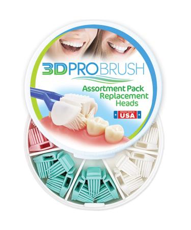 3D PRO BRUSH | 3-Sided Toothbrush | 7-Pack Replacement Heads | 3X Triple Clean + Soft Gum Massage| Built-In Tongue Scraper | Sustainable Eco-Friendly Design | Kids Adults Braces Travel | MADE IN USA