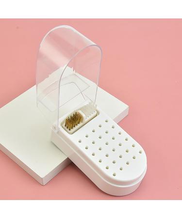 Nail Drill Bit Display Box Dustproof Transparent Portable Nail Drill Bit Holder with Cleaning Brush 30 Holes Plastic Drill Bit Holder For Nails Display (White) - Buy Online on GoSupps.com
