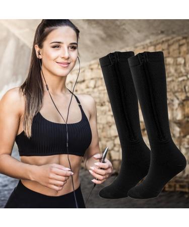 WOOAUTO 3 Pairs Compression Stockings 15-20 mmHg - Zip Compression for Varicose Veins & Swollen Legs - Ideal for Athletes Travel and Edema - XXL Size - Buy Online on GoSupps.com