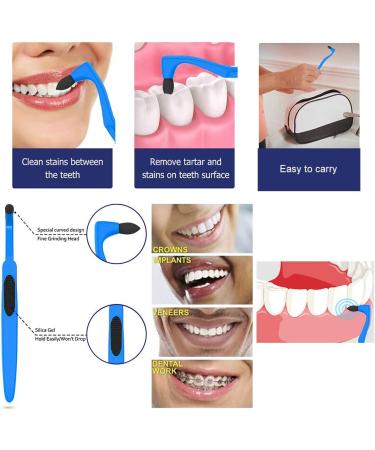 4 Pack Tooth Stain Remover - Fight Tartar, Remove Teeth Stains, Polish Teeth - Blue - Buy Online on GoSupps.com