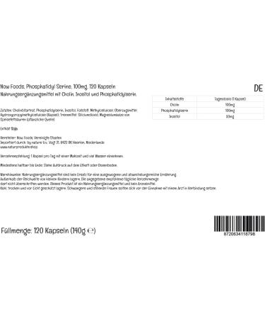 Now Foods Phosphatidylserine 100mg - 120 Vegan Capsules | Lab-Tested, Soy Free, Gluten Free, Non-GMO - Buy Online on GoSupps.com