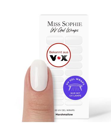 Original Miss Sophie UV Gel Nail Foils Marshmallow UV I 20 UV Gel Nail Polish Strips Solid Color I For Finger & Toenails