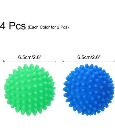 uxcell 4pcs Reusable Laundry Dryer Balls - Vinyl Drying Balls to Reduce Wrinkles & Static Fabric Softener Energy Saving - Blue & Green - Buy Online on GoSupps.com
