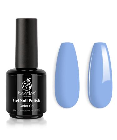 Beetles Gel Nail Polish -1 Pcs 15ml Baby Blue Gel Nail Polish Blue Gel Polish Soak Off UV LED Nail Lamp Gel Base Coat and Top Coat Required Nail Art Manicure Salon DIY at Home C-Baby Blue