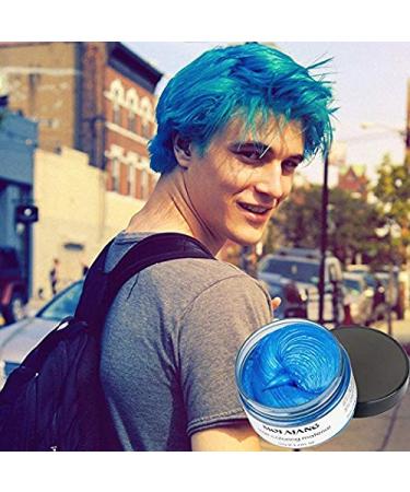 Blue Hair Coloring Wax - Instant Matte Hairstyle Mud Cream for Kids, Men and Women - Perfect for Cosplay and Nightclub Transformation - Buy Online on GoSupps.com