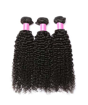 Emol Hair 9A Brazilian Curly Hair Bundles - Virgin Human Hair Weave (14-18 inch 300g) - Kinky Natural Color Remy Hair - Buy Online on GoSupps.com