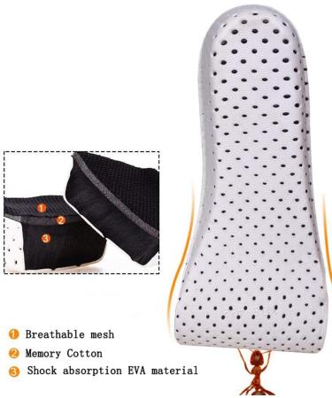 1Pair Memory Foam Height Increase Insoles - 4.3cm Lifts for Short Boots - Unisex Men Women - Breathable & Invisible Heel Inserts - Buy Online on GoSupps.com