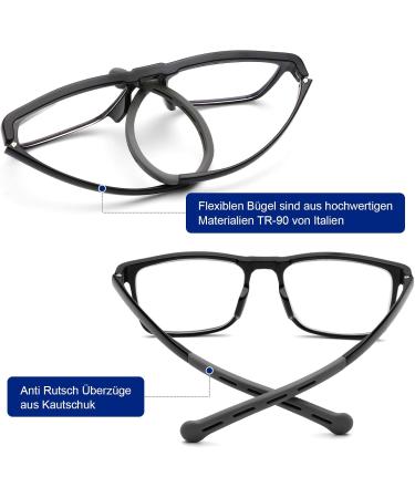 DOOViC Blue Light Filter Reading Glasses - Square Frame & Large Lenses Prescription Strength 1216 Black 3.5x - Perfect for Eye Comfort & Clarity - Buy Online on GoSupps.com