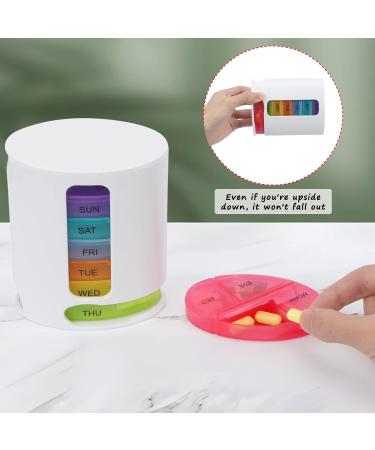 Weekly Pill Organizer - 7 Day Medicine Organizer with Pull-Out Design & 4 Compartments for Vitamins Capsules Fish Oil | International Shipping Available - Buy Online on GoSupps.com