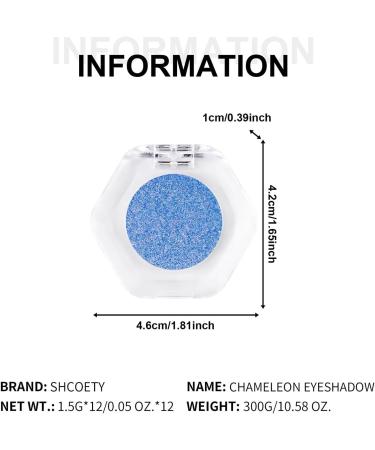 Cosmetic Eyeshadow - 12X Long Lasting Glitter Makeup Eyeshadow for Women Glitter Eyeshadow for Sensitive Eyes | Glitter Reflective Eyeshadow - Buy Online on GoSupps.com