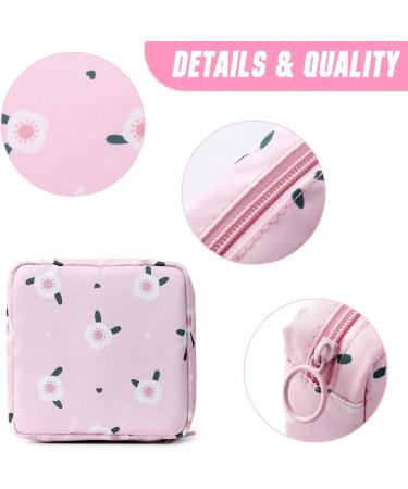 Portable Menstrual Cup and Sanitary Napkin Storage Bag (2 Pack) - Cactus + Begonia | Feminine Menstruation First Period Bag for Women and Teen Girls - Nylon, Compact, and Stylish - Buy Online on GoSupps.com