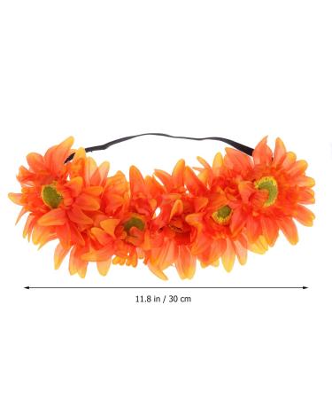Beaupretty Orange Wedding Headband | Elastic Sunflower Wreath Headpiece for Parties & Holidays - Buy Online on GoSupps.com