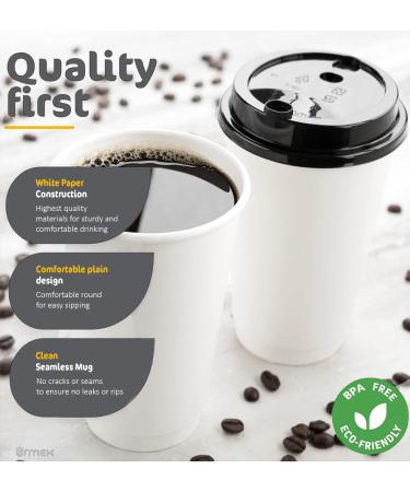 GOURMEX 1000 Disposable Coffee Cups | White Paper Cups Disposable Hot Cups | Ideal for Home Work and to-Go | Fits with Coffee Cups Disposable Lids (10oz) - Buy Online on GoSupps.com