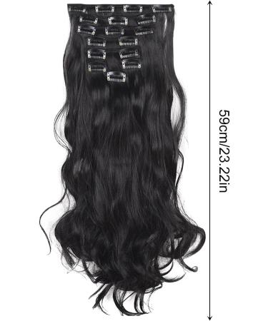 UILYNIU Black Clip in Hair Extensions Black Hair Extensions Clip in Curly Synthetic Clip in Hair Extension Synthetic Fiber Hair Pieces for Women 23 Inch Seamless Hair Extensions Clip in (Black) - Buy Online on GoSupps.com