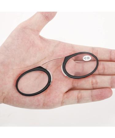 GERUI Rimless Reading Glasses for Men & Women - 2.0 & 2.5 Diopters Mini Nose Clip Monocle Reading Aid - Stylish & Lightweight - Buy Online on GoSupps.com