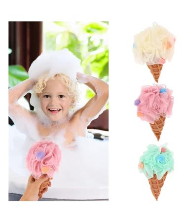 Minkissy Loofah Shower Sponge 3pcs - Exfoliating Bath Sponge Balls for Women, Girls, and Kids - Assorted Colors - Bath Accessories for Body Scrubbing - Buy Online on GoSupps.com