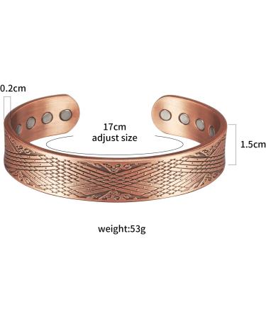 Buy Enermagix Magnetic Copper Bracelets for Men & Women | 99.9% Solid Copper Cuffs with 3519 Gauss Magnets - Buy Online on GoSupps.com
