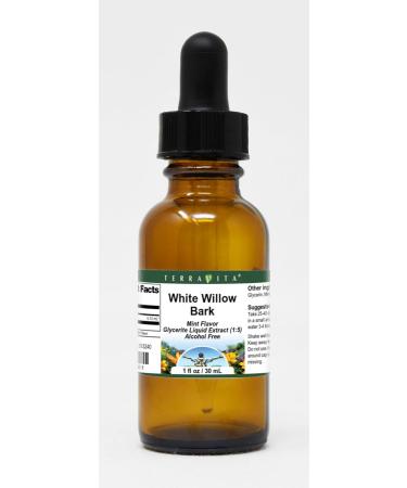 White Willow Bark Glycerite Liquid Extract (1:5) - Mint Flavor - 1 oz - Premium Herbal Supplement for Natural Relief - Buy Online on GoSupps.com