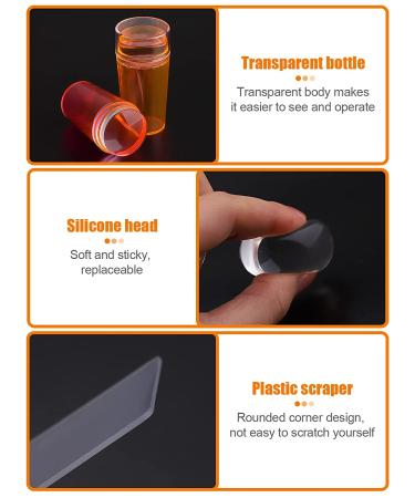 2PCS French Tip Nail Stamper Set with Scraper | Silicone Jelly Stamper Kit for Nail Art Stamping | Manicure Print Tools in Orange & Pink - Buy Online on GoSupps.com