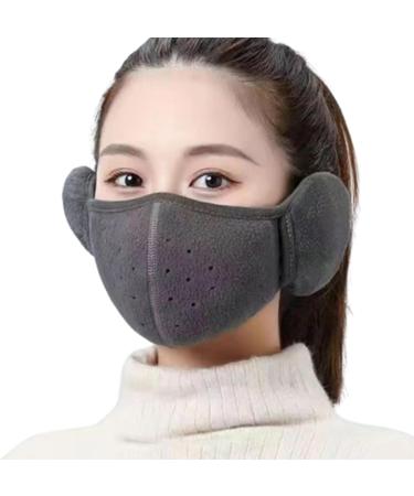 Winter Facial Band with Ear Warmer | Half-Facial Protection & Ear Flaps | Warm Breathing Mask for Outdoor Use - Dark Gray for Men & Women - Buy Online on GoSupps.com