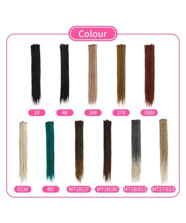 Handmade 20 Inch Synthetic Dreadlock Extensions - 0.6cm Thin Crochet Hair for Hip-Hop Style - Soft Dreads - 20 Strand in MT1B-30# Colors - Buy Online on GoSupps.com