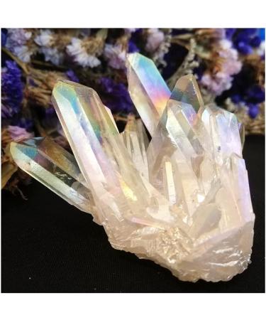 Natural Crystal Rough Natural White Angel Aura Crystal Cluster Electroplating Titanium Coating Quartz Cluster Stone (Color : Aura White Size : 130g) 130g Aura White - Buy Online on GoSupps.com
