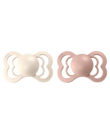 BIBSS Supreme Schnuller 2-Pack - BPA-Free Symmetrical Silicone Pacifiers for 6-18 Months - Made in Denmark (Ivory/Blush) - Buy Online on GoSupps.com