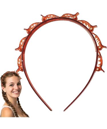 Bangs Hairstyle Hairpin Twist Plait Headband Hollow Woven Sectional Clip Headband Double Bangs Hairstyle Hairpin Headband With Clip For Weddings Red - Buy Online on GoSupps.com