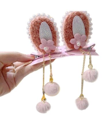 Pearl Barrette Furry Ball Hair Clip Kids Chinese Headdress Retro Photo Hair Styling Barrette Barrettes