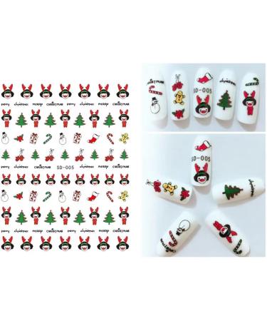 Christmas Nail Stickers 9 Sheets Self-Adhesive Nail Decal for Kids Deer Snowman Nail Art Decoration Design Supplies - Buy Online on GoSupps.com