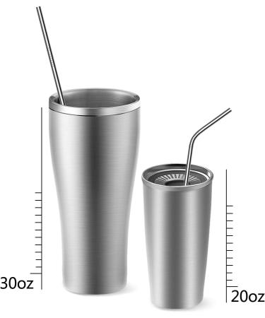 Jesykin 8 Pack Stainless Steel Reusable Straws with Case and Cleaning Brush - Long Metal Drinking Straws for 30oz and 20oz Tumblers - Dishwasher Safe - Buy Online on GoSupps.com