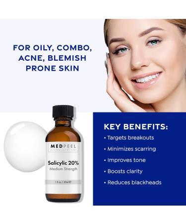 MedPeel Salicylic Acid 20% Peel Kit - Professional Grade Chemical Face Peel for All Skin Tones (3 Kits 1oz/30ml) - Buy Internationally - Buy Online on GoSupps.com