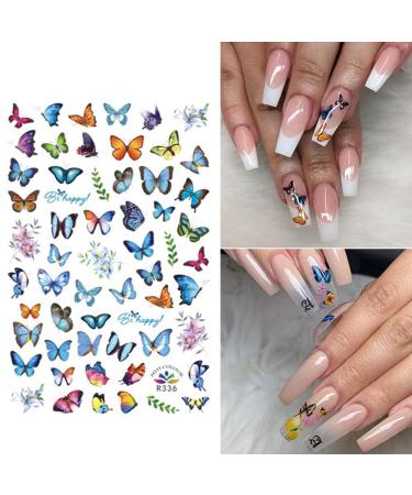 3D Butterfly Nail Art Decals Stickers - Self-Adhesive Nail Decorations for DIY Acrylic Nails Design (6 Sheets) - Buy Online on GoSupps.com