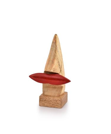Indus Lifespace Decorative glasses holder made of wood home decoration display stand desk decoration for office (red lips)