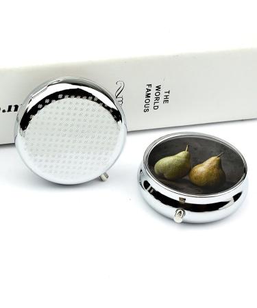 Portable 3 Compartment Pill Box | Travel Pill Organizer with Green Pears Design | Small Pill Case for Purse & Pocket - Buy Online on GoSupps.com