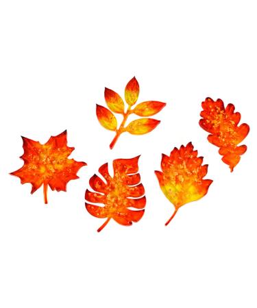 ABOOFAN 5pcs Maple Crystal Coasters Silicone Mold Cup Mat Coaster Mould Manual Monstera Leaf