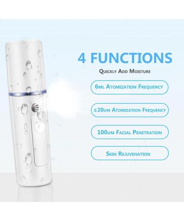 Nano Facial Spray 20ml USB Portable Nano Mist Spray Atomization Mister Face Facial Moisturizing Mist Sprayer with ABS Material for Women Girl Daily Makeup for Indoor or Outdoor - Buy Online on GoSupps.com