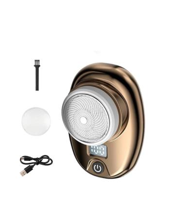 MiNi Electric Shaver 2024U pgradeMini Electric Razor Pocket Size Portable USB Rechargeable Waterproof Shavers Easy One-Button Use Suitable for Men (Gold)
