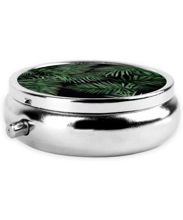 Banana Leaf Green Round Pill Box - 3 Compartment Mini Decorative Travel Organizer for Medicine & Vitamins - Buy Online on GoSupps.com