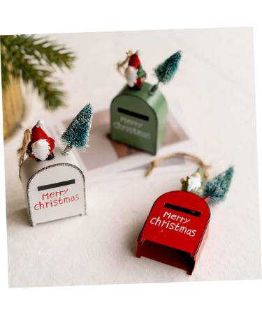 Abaodam 4pcs Box Christmas Mailbox Rustic Decorations Letters to Santa Mailbox Hanging Decor Crafts Metal Greenx4pcs 10x4.5cmx4pcs - Buy Online on GoSupps.com