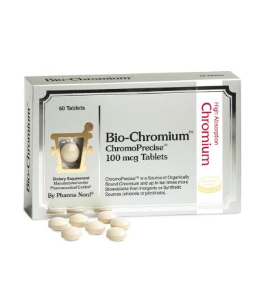 Bio-Chromium 100mcg | 10x Better Absorption | Patented Formula for preventing Cravings | ChromoPrecise Organic Chromium Supplement | Manufactured to Pharmaceutical Standards (60) 60 Count (Pack of 1) 60