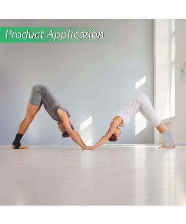 2 Pairs Open Heel Ankle Compression Sleeve for Joint Support - Black/Grey - Buy Online on GoSupps.com