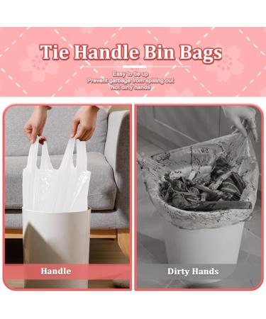 AOSULI 3-5l Compost Garbage Bags Handle Biodegradable Small Trash Bags Clear Plastic 1.2gal Waste Bags 108 Counts Recycling Strong White Rubbish Bags for Bathroom Office Handle-5l - Buy Online on GoSupps.com