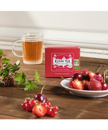 Kusmi Tea - Quatre Fruits Rouge Bio - Th noir saveur fruits rouges - Bo te th de 20 sachets mousseline Fruits rouges 20 Unit (Lot de 1) - Buy Online on GoSupps.com