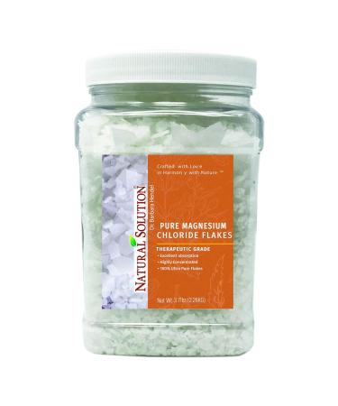 Natural Solution Pure Magnesium Chloride Flakes with Himalayan Pink Salt Therapeutic Grade Stress Relief and Relaxation - 3.7 lbs Magnesium Flakes 3.7 lbs - Buy Online on GoSupps.com