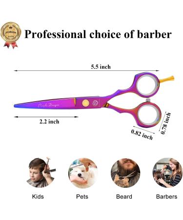 Professional Purple Dragon Hair Scissors Set - 5.5 Inch Iridescent Hairdressing Shears for Men & Women | Sharp Barber Tools for Beginners - Buy Online on GoSupps.com