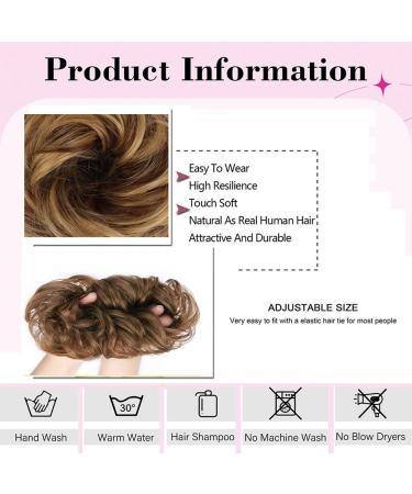 Premium Synthetic Hair Extensions - Messy Bun Hair Parts & Dutt Ties | 27h22# Strawberry Blonde & Pale Gold Blonde - Buy Online on GoSupps.com