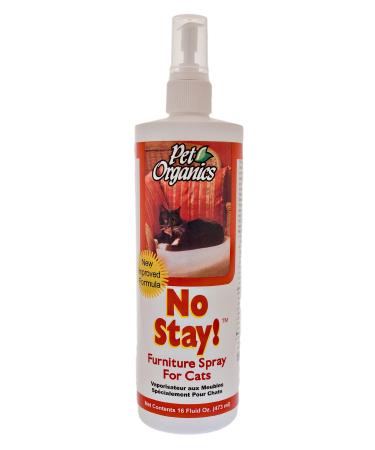NaturVet Pet Organics No Stay Spray Pet Training Spray for Cats  Helps Deters Cats From Furniture, Rugs, Fabrics  Includes Herbs, Plants, Essential Oils as Deterrent  16 Oz.